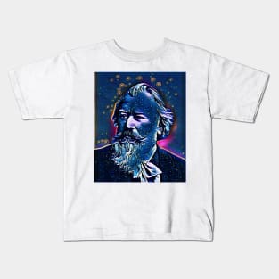 Johannes Brahms Dark Night Colourful Portrait | Johannes Brahms Artwork 13 Kids T-Shirt